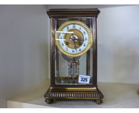 A 19th century French four glass mantle clock Byfrier of Paris eight day movement with mercury pendulum - Height 27cm x 17cm 