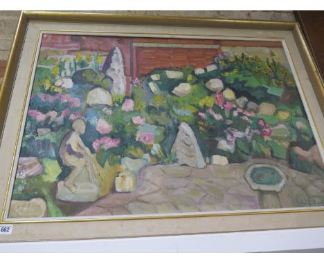 An oil on canvas signed Nadia Eadie and two other canvas including a portrait of the artist