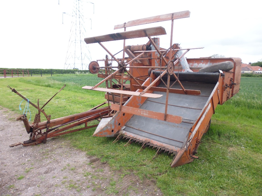 Allis Chalmers Allcrop 60 trailed combine. 7ft cut. PTO driven. Bagger ...