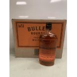 1 x Box (six bottles) of Bulleit Bourbon Frontier Whiskey 70cl 45%