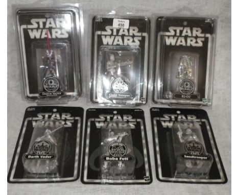 STAR WARS - A SET OF SIX HASBRO SAGA "TOYS R US" EXCLUSIVE AND CON EXCLUSIVE ACTION FIGURES including Darth Vadar, 2002 York 