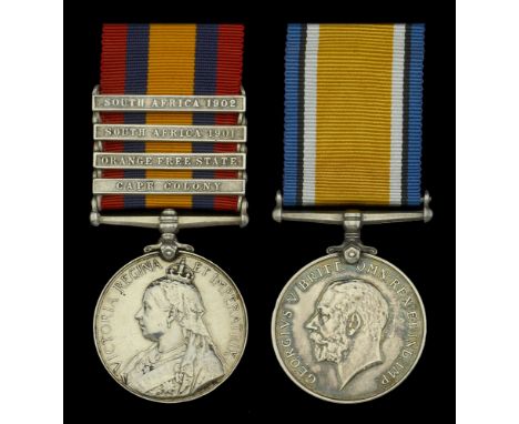 Pair: Colour Sergeant E. J. L. Wallis, Oxfordshire and Buckinghamshire Light Infantry  Queen’s South Africa 1899-1902, 4 clas