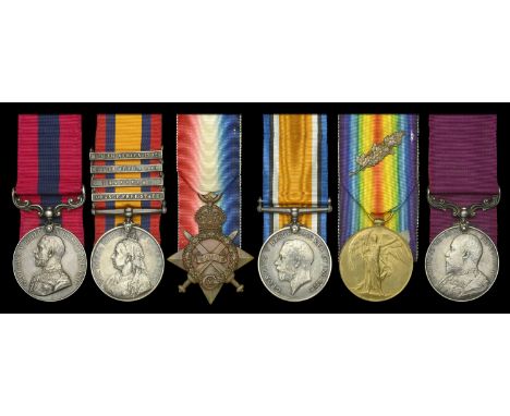 A Great War ‘Western Front’ D.C.M. group of six awarded to Company Sergeant Major G. Burnop, 9th (Service) Battalion, Essex R