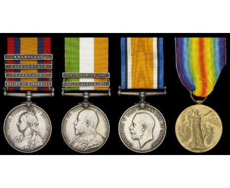 Four: Major J. G. Hodding, Oxfordshire Light Infantry  Queen’s South Africa 1899-1901, 4 clasps, Relief of Kimberley, Paardeb