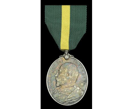 Territorial Force Efficiency Medal, E.VII.R. (2898 Cpl. A. J. Davis. 4/O. & B.L.I.) toned, extremely fine £60-£80  ---  A. J.