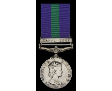 General Service 1918-62, 1 clasp, Canal Zone (22730465 Sigmn P J Jarvis R Signals) in named card box of issue, extremely fine