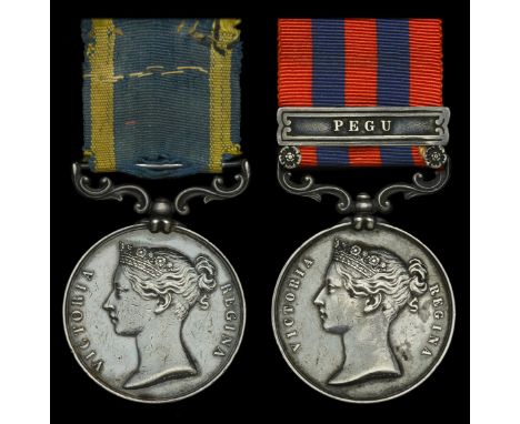 Pair: Engineer Robert McKenzie, Indian Marine  Punjab 1848-49, no clasp (1st Class Engr. R. McKenzie, Ind. Flot.); India Gene