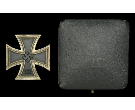 Germany, Third Reich, Iron Cross 1939, First Class breast badge, silver with iron centre, unmarked, in embossed case of issue