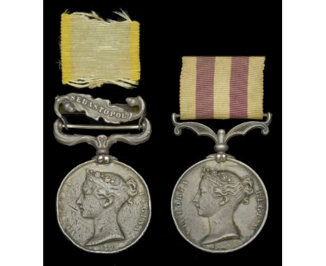 Pair: Private William List, 13th Light Infantry   Crimea 1854-56, 1 clasp, Sebastopol (Pte. W.... .ist * 13th P*A*L*I* No. 30
