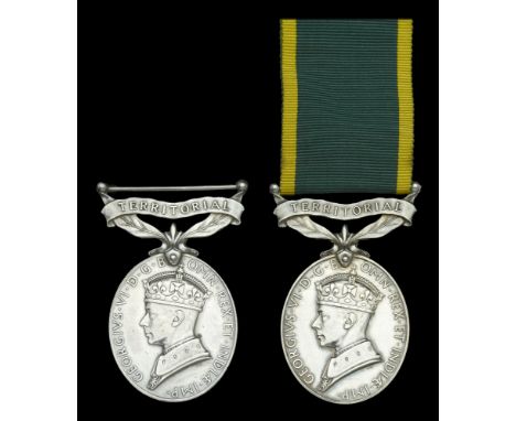 Efficiency Medal, G.VI.R., 1st issue, Territorial (2) (6757572 Pte. F. J. Allen. 2-6 The Queen’s R.; 6561781 Sjt. S. Bryan. 1