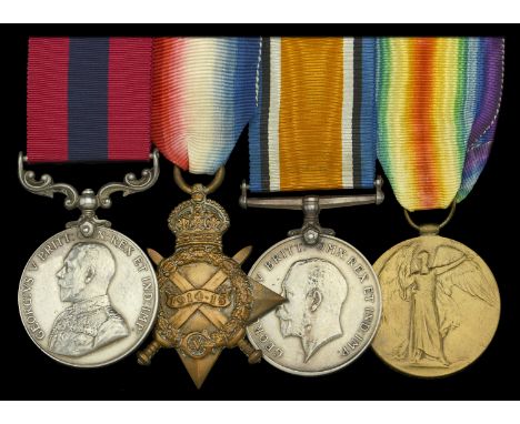 A Great War ‘Western Front’ D.C.M. group of four awarded to Private J. Craig, Royal Scots Fusiliers  Distinguished Conduct Me