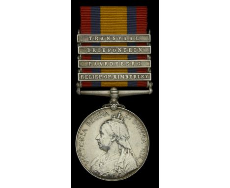 Queen’s South Africa 1899-1902, 4 clasps, Relief of Kimberley, Paardeberg, Driefontein, Transvaal (5647 Pte. D. Connor. 1/Oxf