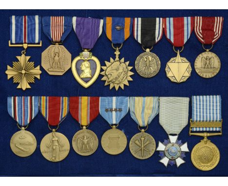 A good and well-documented ‘Korea’ D.F.C., Soldier’s Medal and Air Medal with Oak Leaf Cluster group of fourteen awarded to M