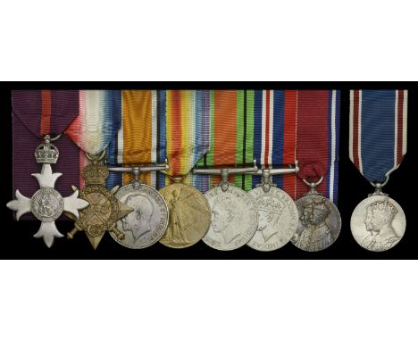 An inter-War M.B.E. group of eight awarded to Lieutenant-Colonel S. J. Templeton, Royal Engineers, who died in service on 26 