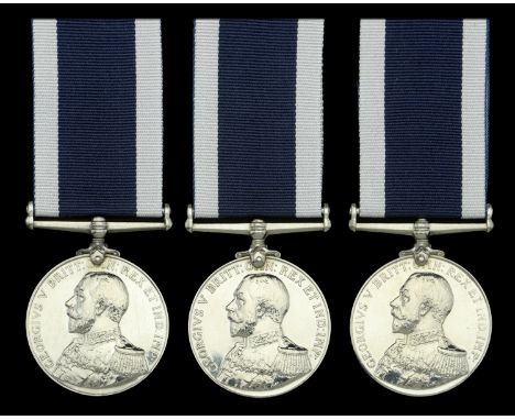 Royal Navy L.S. & G.C., G.V.R., 1st issue (3), (299865. William Alexander, Sto. 1Cl. H.M.S. Inflexible.; 187608 R. J. Allen, 
