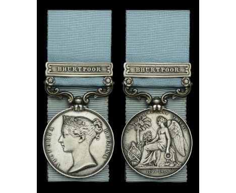 The Army of India medal awarded to Colour-Sergeant, later Regimental Sergeant-Major, James Kerr, 59th Foot, who distinguished