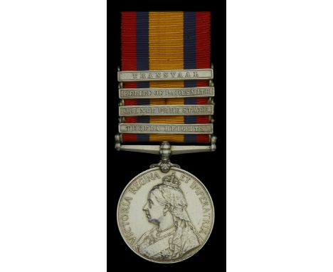 Queen’s South Africa 1899-1902, 4 clasps, Tugela Heights, Orange Free State, Relief of Ladysmith, Transvaal (3451. Pte. H. An