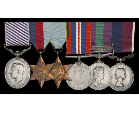 A good Second War 1943 D.F.M. group of six awarded to Sterling rear gunner Sergeant, later Master Gunner, D. Collins, 149 (Ea