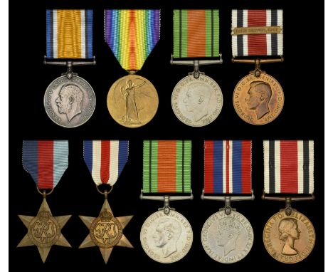Four: Sergeant E. F. Walker, Oxfordshire and Buckinghamshire Light Infantry British War and Victory Medals (11910 Sjt. E. F. 