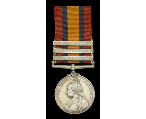 Queen’s South Africa 1899-1902, 3 clasps, Relief of Kimberley, Paardeberg, Driefontein (4452 Pte. J. Beckley. Oxford: Lt. Inf