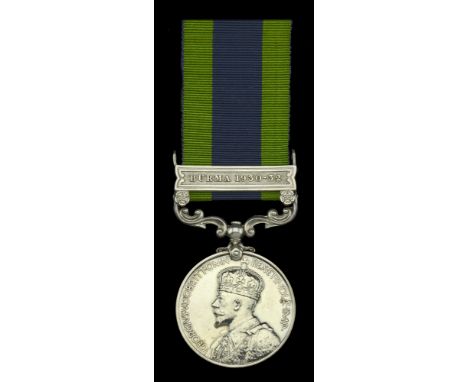 India General Service 1908-35, 1 clasp, Burma 1930-32 (5247240 Pte. F. Poole. Oxf. & Bucks L.I.) about extremely fine £70-£90