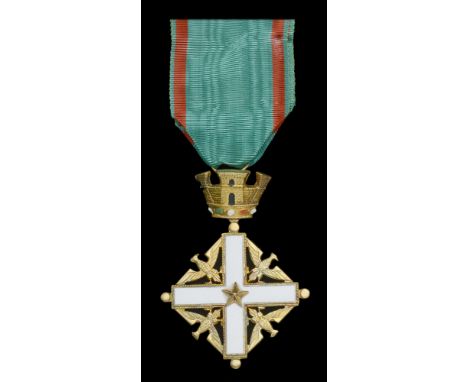 Italy, Republic, Order of Merit of the Italian Republic, Knight’s breast badge, 64mm including tower suspension x 46mm, gilt 