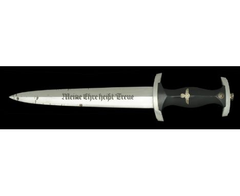 A German Second World War SS Enlisted Man’s Model 1933 Dagger. A nice condition double stamped blade, which retains virtually