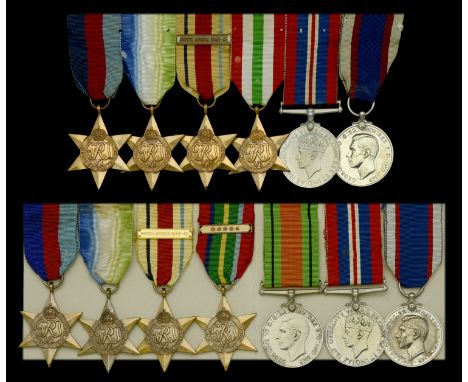 Seven: Telegraphist H. D. George, Royal Fleet Reserve 1939-45 Star; Atlantic Star; Africa Star, 1 copy clasp, North Africa 19