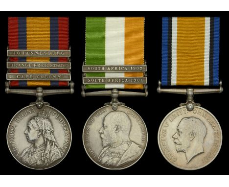 Three: Sergeant J. Webb, Oxfordshire and Buckinghamshire Light Infantry  Queen’s South Africa 1899-1902, 3 clasps, Cape Colon