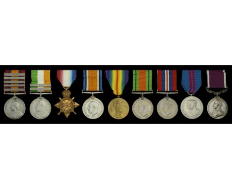 Nine: Farrier Staff Sergeant G. Brockway, 13th Hussars  Queen’s South Africa 1899-1902, 5 clasps, Tugela Heights, Orange Free
