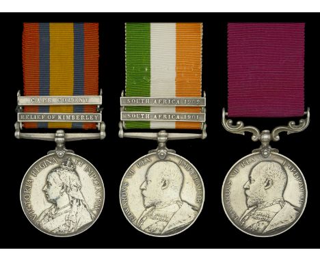 Three: Colour Sergeant A. R. Ayres, Oxfordshire and Buckinghamshire Light Infantry  Queen’s South Africa 1899-1902, 2 clasps,