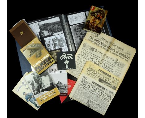 A Large German ‘Rommel’ Archive.  * A large personalised file, 100 pages plus, of British press photographs and newspaper cut