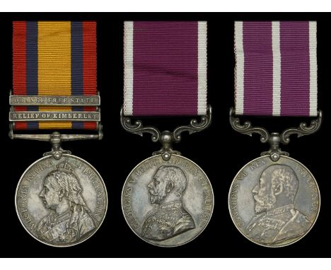 Family Group:  Pair: Sergeant W. Palmer, Army Service Corps Queen’s South Africa 1899-1902, 2 clasps, Relief of Kimberley, Or