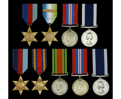 Four: Leading Radio Operator L. H. Whitehorn, Royal Navy 1939-45 Star; Atlantic Star, 1 clasp, France and Germany; War Medal 