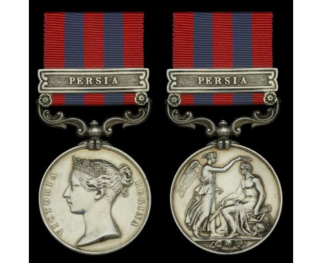 India General Service 1854-95, 1 clasp, Persia (R. Savage, 3rd Class Engr. Ajdaha, S.F) good very fine  £400-£500  ---  Prove