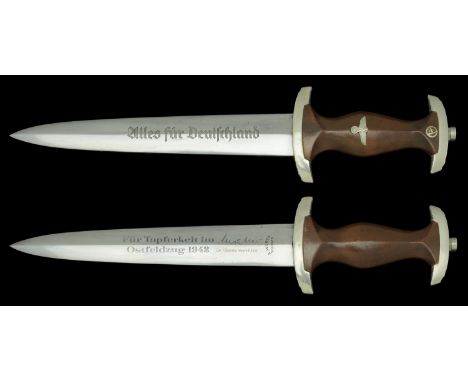 A German Second World War SA Dagger with Presentation Inscription. A very nice model 33 enlisted mans dagger. The blade is ab