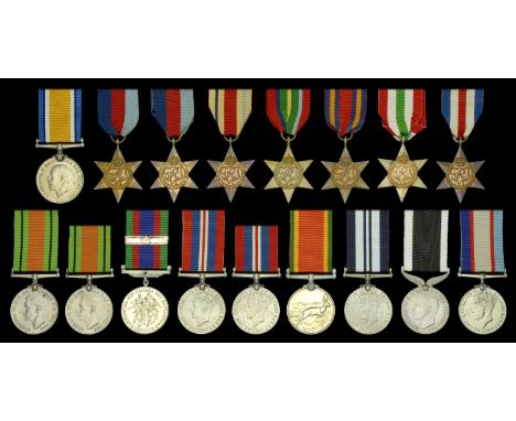 British War Medal 1914-20 (1322 Dvr. J. V. H. Morton. 12 L.H.R. A.I.F.); 1939-45 Star (2); Africa Star; Pacific Star; Burma S