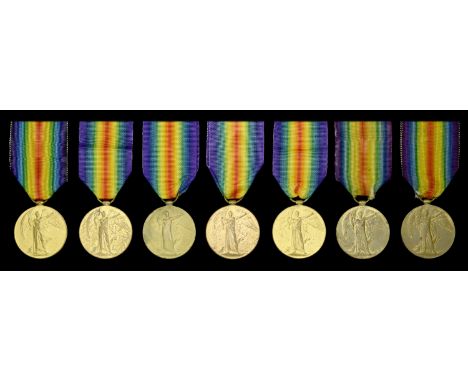 Victory Medal 1914-19 (6) (Lieut. J. H. Bate. A.I.F.; Lieut. H. T. Williams A.I.F.; 2406 Pte. T. W. Board 3 Bn. A.I.F.; 6522 