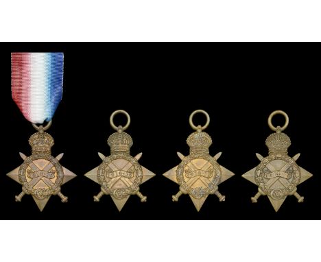 1914-15 Star (4) (18073 Pte. E. Buller. Oxf: & Bucks: L.I.; 10710 Pte. S. T. Perkins. Oxf: & Bucks: L.I.; 18741 Pte. H. A. Ro