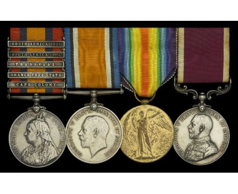 Four: Squadron Sergeant Major J. C. Thornley, 14th Hussars  Queen’s South Africa 1899-1902, 5 clasps, Cape Colony, Orange Fre
