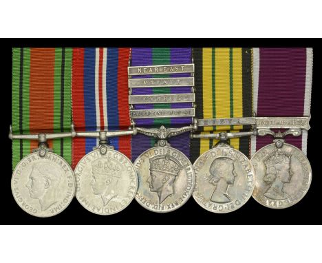 Five: Warrant Officer Class II A. Birch, Royal Military Police  Defence and War Medals 1939-45; General Service 1918-62, 4 cl