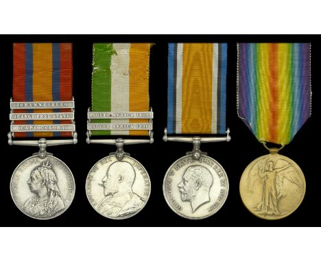 Four: Private J. A. Salmon, Oxfordshire Light Infantry, laterRoyal Field Artillery  Queen’s South Africa 1899-1902, 3 clasps,