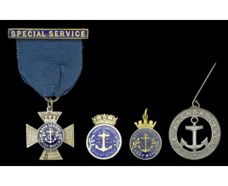 Navy League Medals. Navy League ‘Keep Watch’ Special Service Cross, silver (hallmarks for Birmingham 1913) and enamel, the re