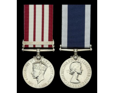 Pair: Chief Shipwright Artificer A. S. Maullin, Royal Navy   Naval General Service 1915-62, 1 clasp, Palestine 1945-48 (P/MX.