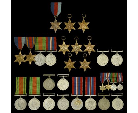 1939-45 Star (4); Atlantic Star; Burma Star (3); Italy Star (2); Defence Medal (7); War Medal 1939-45 (7), one of the War Med