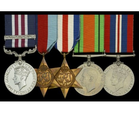 A very rare Second War ‘Normandy’ M.M. and post-War 1946 ‘Java’ Second Award Bar group of five awarded to Corporal W. H. Bart