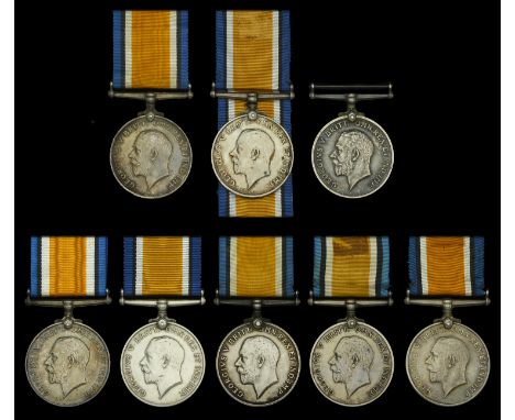 British War Medal 1914-20 (8) (16555 Sjt. S. H. Owens. Oxf. & Bucks. L.I.; 233556 Pte. C. W. Day. Oxf. & Bucks. L.I.; 8598 Pt