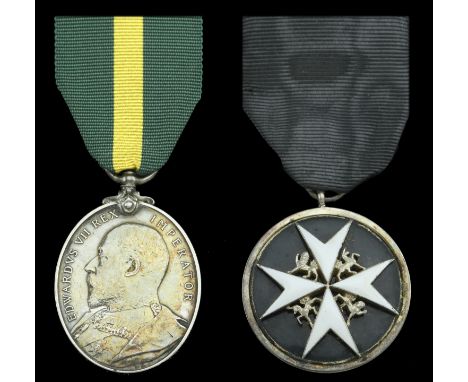 An Order of St. John pair awarded to Private J. Allen, 4th Battalion, Oxfordshire and Buckinghamshire Light Infantry  The Ord