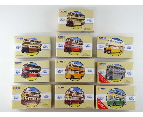 A group of CORGI CLASSICS 1:50 scale diecast bus models in various liveries - E in VG boxes (10)