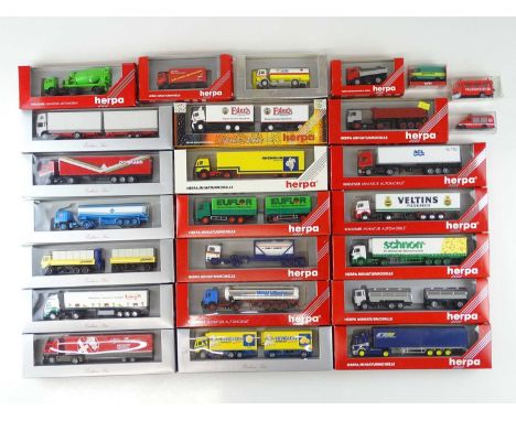 A group of HO scale lorries and vans by HERPA and others, appear as new, ex-shop stock - VG/E in VG boxes (25)